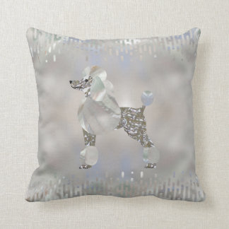 Luxury Pearl and Abalone Poodle Throw Pillow
