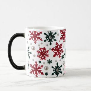 Luxury Pearl Snowflake Pattern Colour Morphing Mug