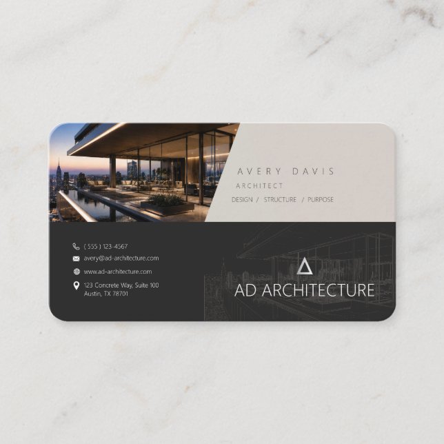 Luxury Penthouse Architect Business Card (Front)