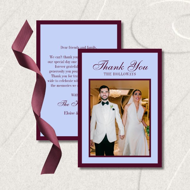 Luxury Periwinkle and Plum Flat Thank You Card (Luxury Periwinkle and Plum Flat Thank You Card
)
