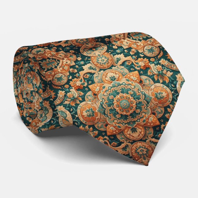 Luxury Persian Designer Style | Faux Silk Neck Tie (Rolled)