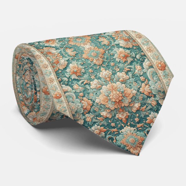 Luxury Persian Designer Style | Faux Silk Neck Tie (Rolled)