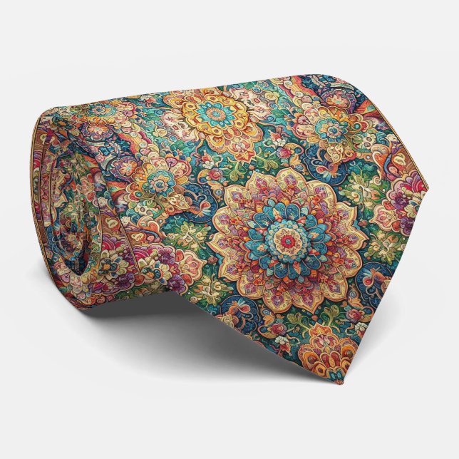 Luxury Persian Designer Style | Faux Silk Neck Tie (Rolled)