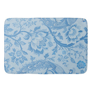 Luxury Persian Pale Peacock Blue Pattern  Bath Mat