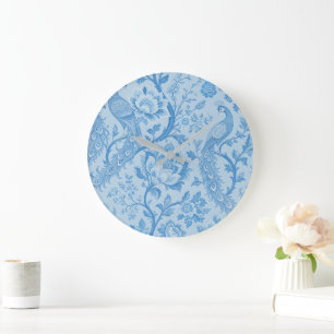 Luxury Persian Pale Peacock Blue Pattern Large Clock