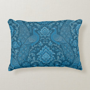 Luxury Persian This Rich Peacock Blue Pattern Accent Pillow