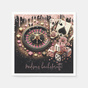 Luxury Personalized Casino Bachelorette Napkin