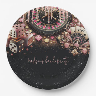 Luxury Personalized Casino Bachelorette Paper Plate