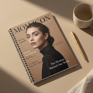 Luxury Personalized Mom Magazine Cover Photo Notebook