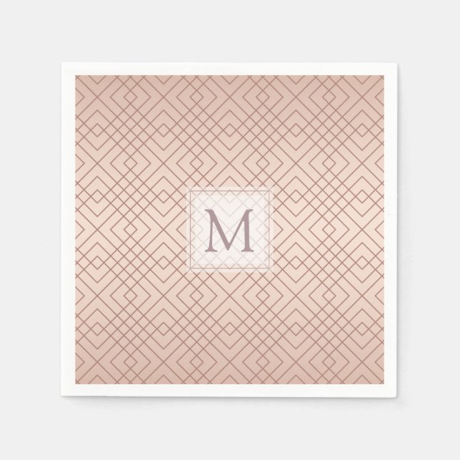 Luxury Personalized pattern Rose Gold Napkin (Front)
