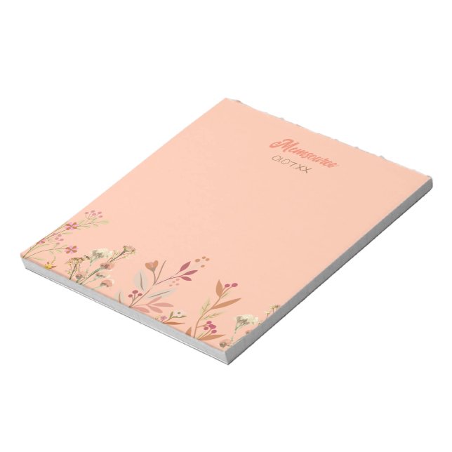 Luxury Personalized Summer Nature Flower Warm Notepad (Rotated)