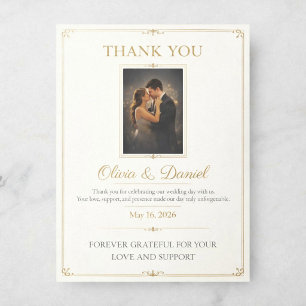 Luxury Photo Wedding Thank You Card