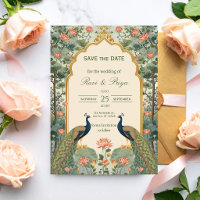 Luxury Pichwai Indian Wedding Save the Date