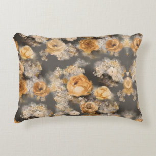 luxury pillow with elegant golden roses