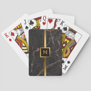 Luxury Pink Black Marble Customize Playing Cards