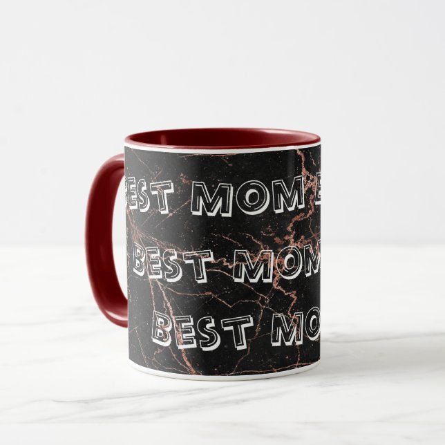 Luxury Pink Black Marble Mug (Front Left)