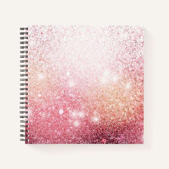 Luxury Pink Glitter design Notebook (Front)