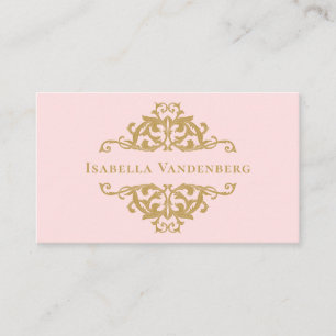 Luxury Pink Gold Decorative Ornate Frame Business Card