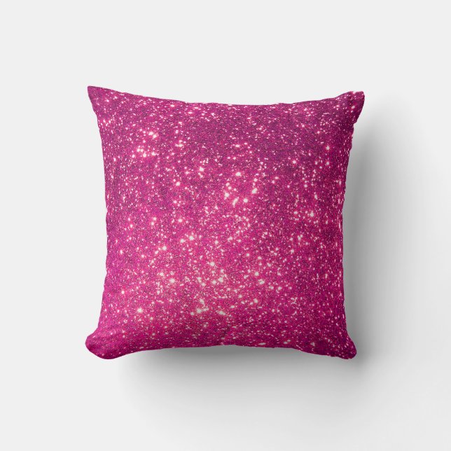Luxury Pink Gold Glitter Throw Pillow (Front)