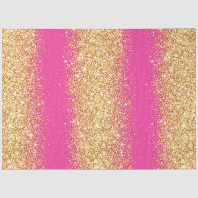 Luxury Pink Gold Glitter Tissue Paper (Front)