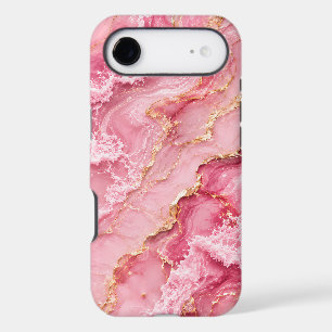 Luxury Pink Ocean Marble with Gold Veins