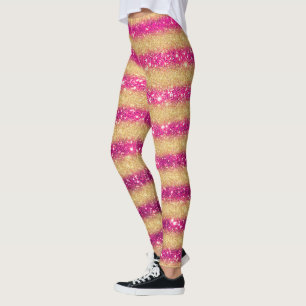 Luxury Pink Popular Gift Gold Glitter Leggings