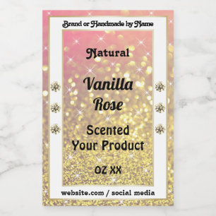 Luxury Pink Purple Gold Glitter Product Labels