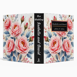 Luxury Pink Roses Beautiful Modern Collection Binder