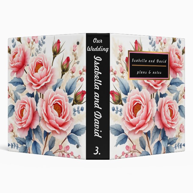 Luxury Pink Roses Beautiful Modern Collection Binder (Background)
