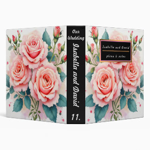 Luxury Pink Roses Beautiful Trendy Collection Binder