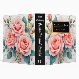 Luxury Pink Roses Beautiful Trendy Collection Binder