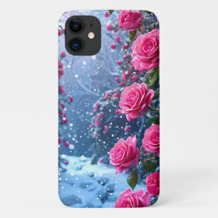 Luxury pink roses feminine botanical iPhone 11 case