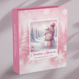 Luxury Pink Snowman Kids Gift Christmas Memory   Binder