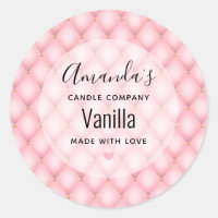 Luxury Pink Tufted Diamond Pattern Candle Business