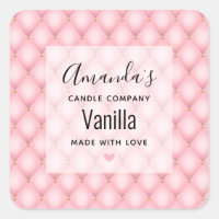 Luxury Pink Tufted Diamond Pattern Candle Business
