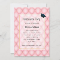 Luxury Pink Tufted Diamond Pattern Graduation