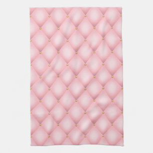 Luxury Pink Tufted Diamond Pattern Kitchen Towel