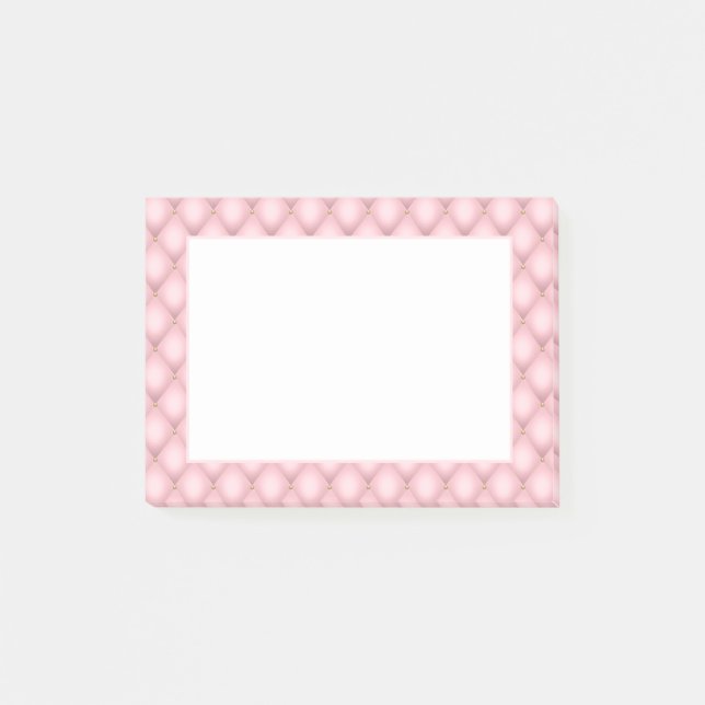 Luxury Pink Tufted Diamond Pattern Post-it Notes (Front)