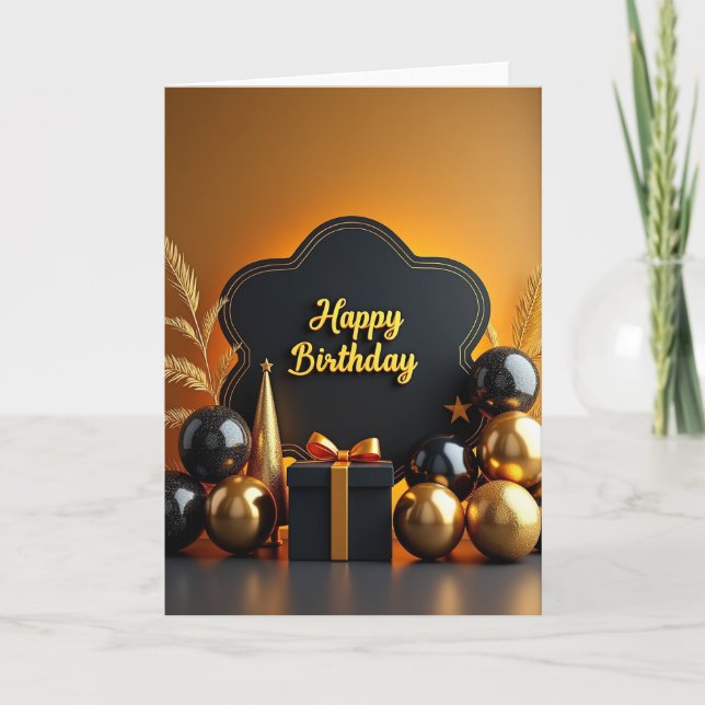 Luxury Plaque Birthday Card (Front)