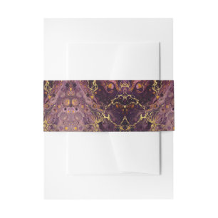 Luxury Plum Purple And Gold Marble  Invitation Belly Band