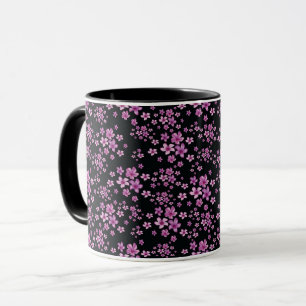 Luxury Popular Black Purple Floral Mug