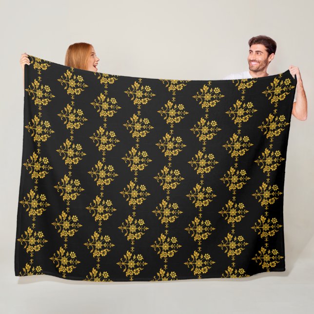 Luxury Popular Elegant Floral Collection Fleece Blanket (In Situ)