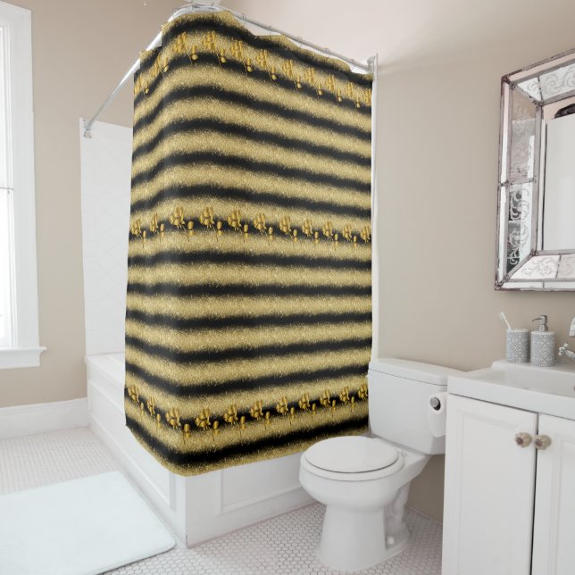 Luxury Popular Floral Black Gold Glitter (In Situ)