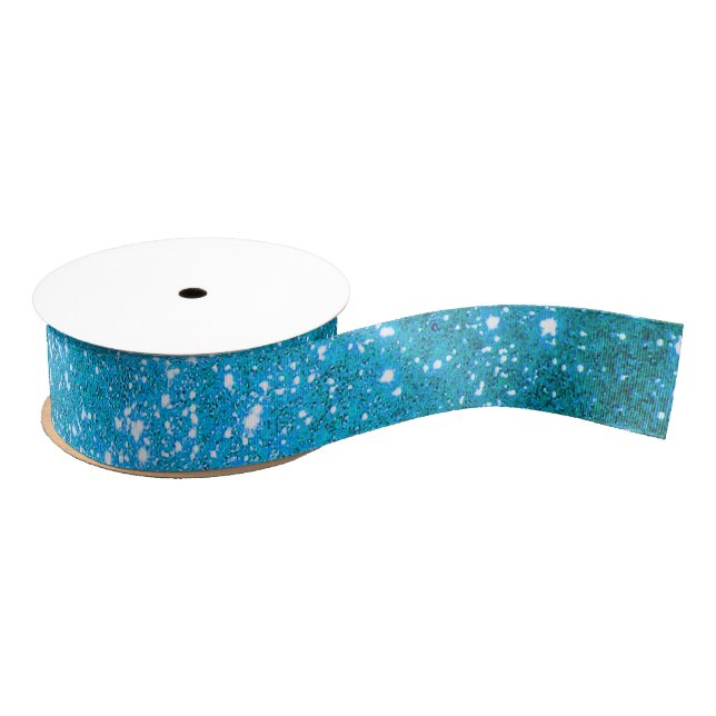 Luxury Popular Gift Blue Gold Glitter Grosgrain Ribbon (Spool)