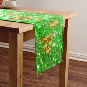 Luxury Popular Gift Floral Gold Glitter Medium Table Runner