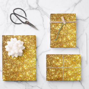 Luxury Popular Gift Gold Glitter Wrapping Paper Sheet