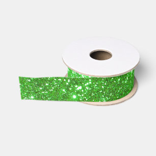 Luxury Popular Gift Green Gold Glitter Grosgrain Ribbon