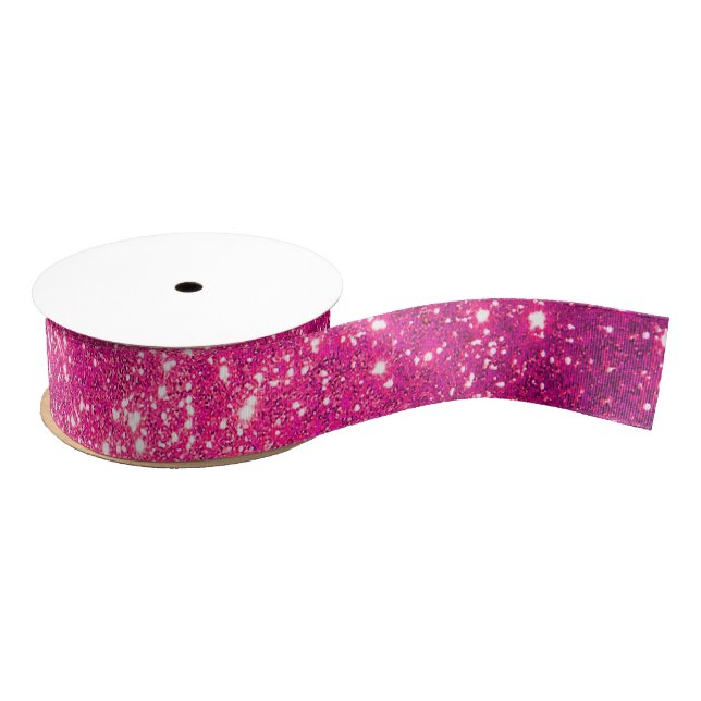 Luxury Popular Gift Pink Gold Glitter Grosgrain Ribbon (Spool)