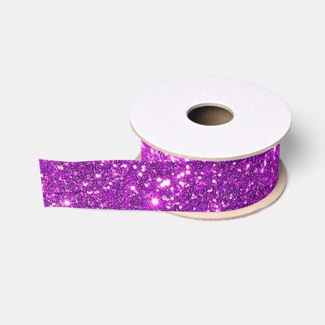 Luxury Popular Gift Purple Gold Glitter Grosgrain Ribbon (Spool)