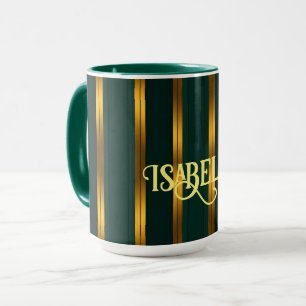 Luxury Popular Green Gold Linen Texture Collection Mug